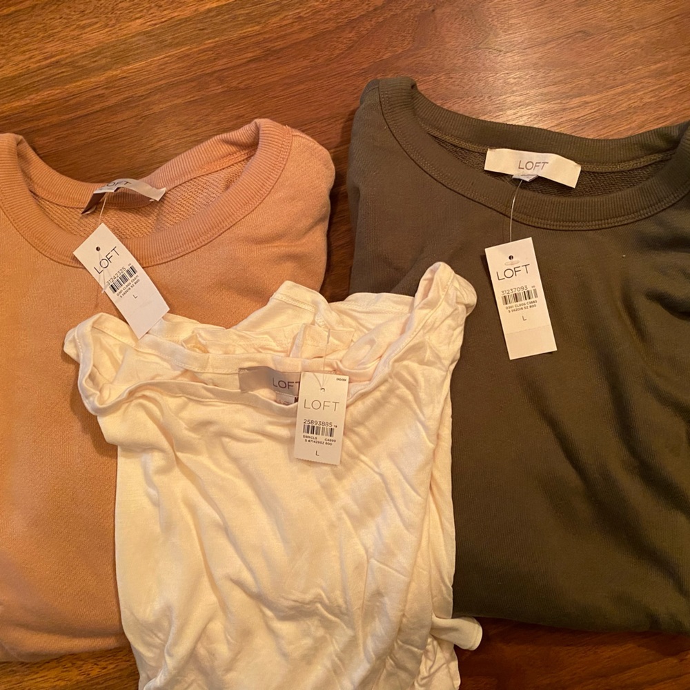 NWT Lot of 3 Loft tops size Large